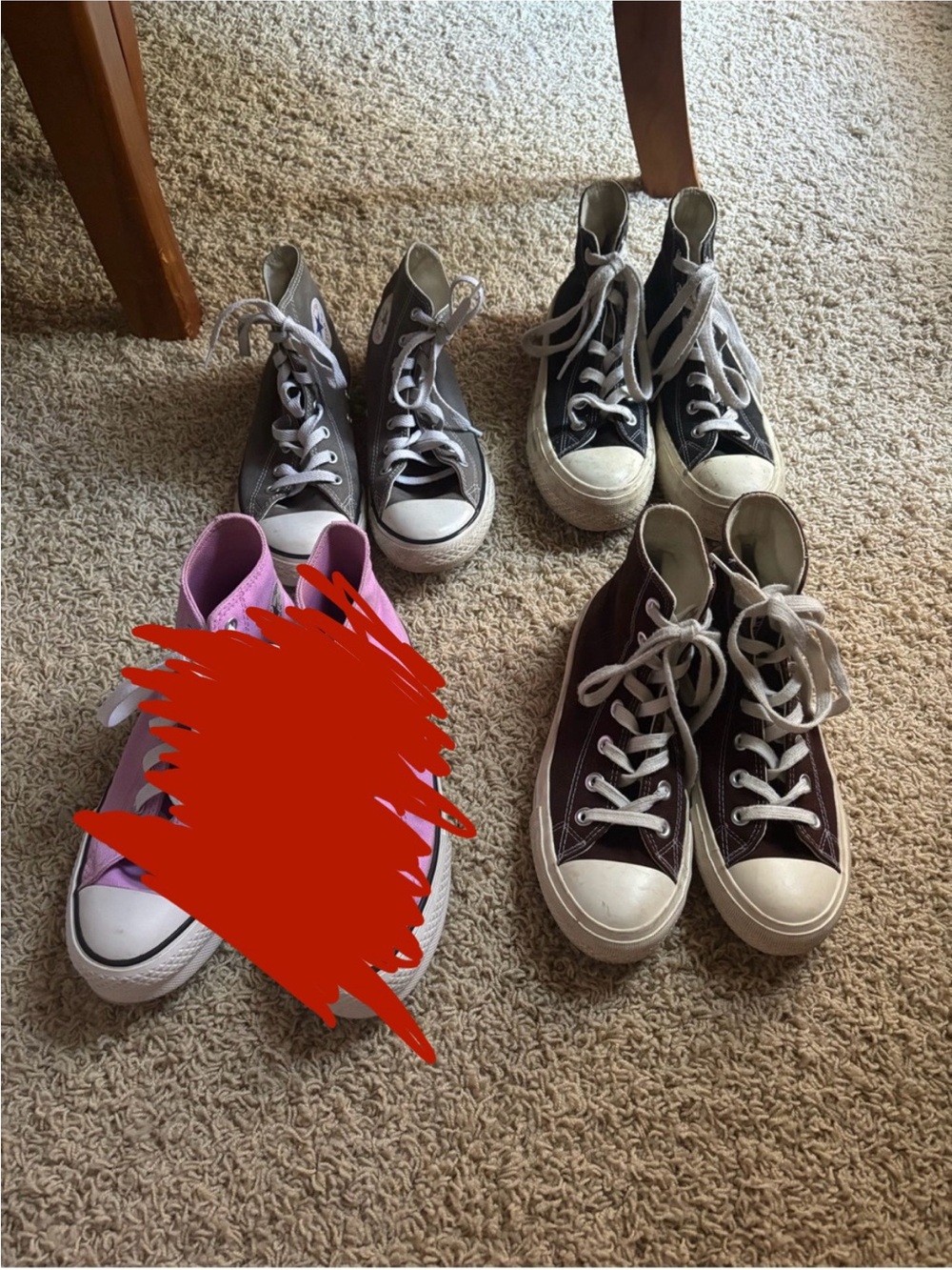 Converse Kids High-Top Sneakers in Black, gray and Brown
